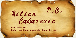 Milica Čakarević vizit kartica